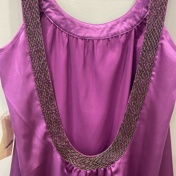 Arden B Satin Low Back Beaded Halter Raspberry Purple Mini Dress -XS - Picture 3 of 8